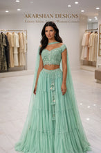Load image into Gallery viewer, Ethereal Seafoam Green Indo-Western
