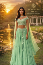 Load image into Gallery viewer, Ethereal Seafoam Green Indo-Western